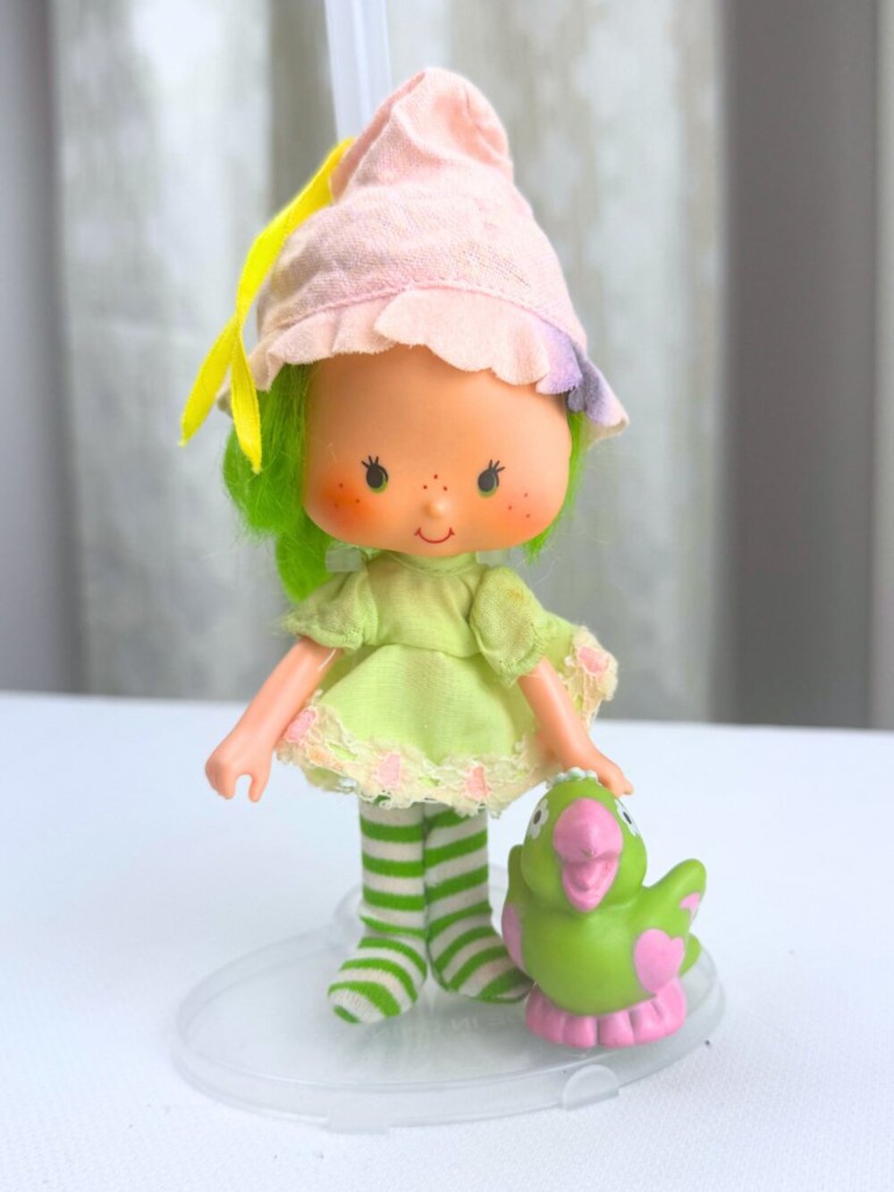 1981 Vintage Lime Chiffon Strawberry Shortcake Doll & Parfait Parrot Kenner